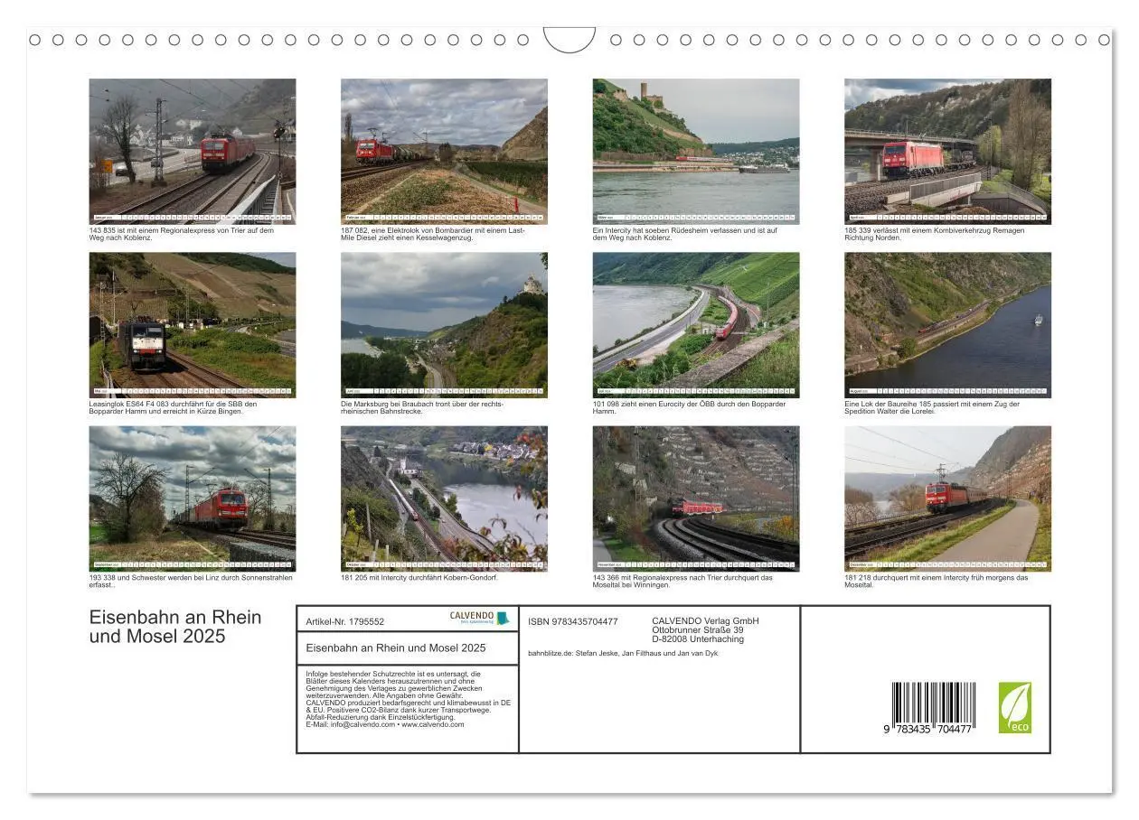 Bild: 9783435704477 | Eisenbahn an Rhein und Mosel 2025 (Wandkalender 2025 DIN A3 quer),...