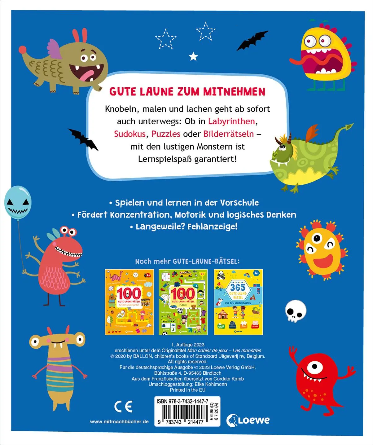 Rückseite: 9783743214477 | Gute-Laune-Rätsel für unterwegs - Monster | Cordula Kamb | Taschenbuch