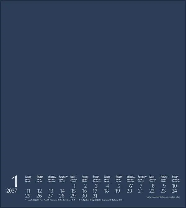 Bild: 9783819304477 | Foto-Malen-Basteln Bastelkalender dunkelblau 2027 | Verlag Korsch