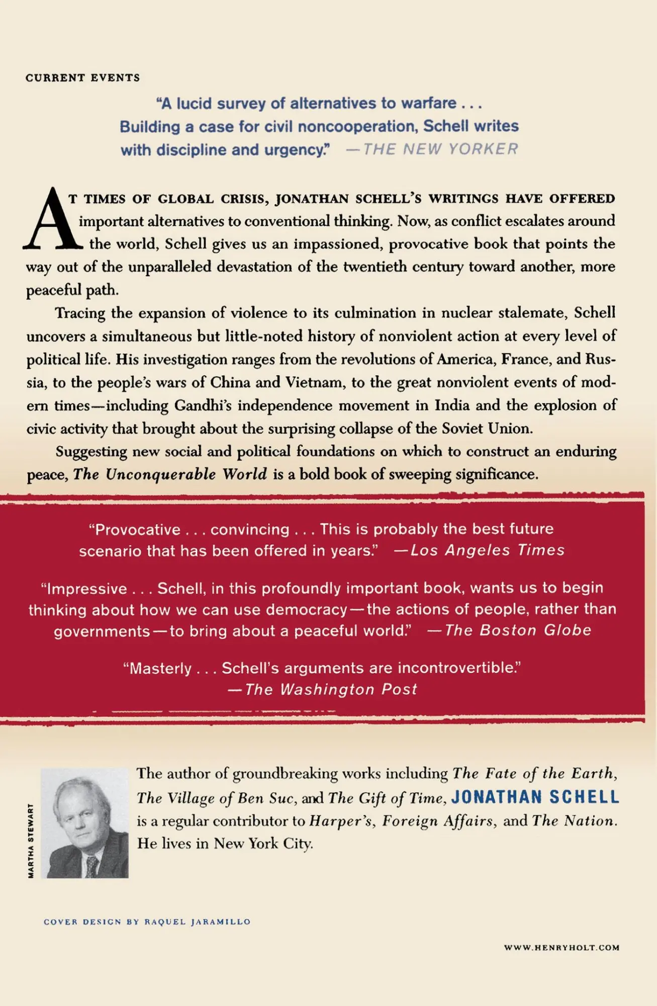 Rückseite: 9780805044577 | The Unconquerable World | Jonathan Schell | Taschenbuch | Englisch