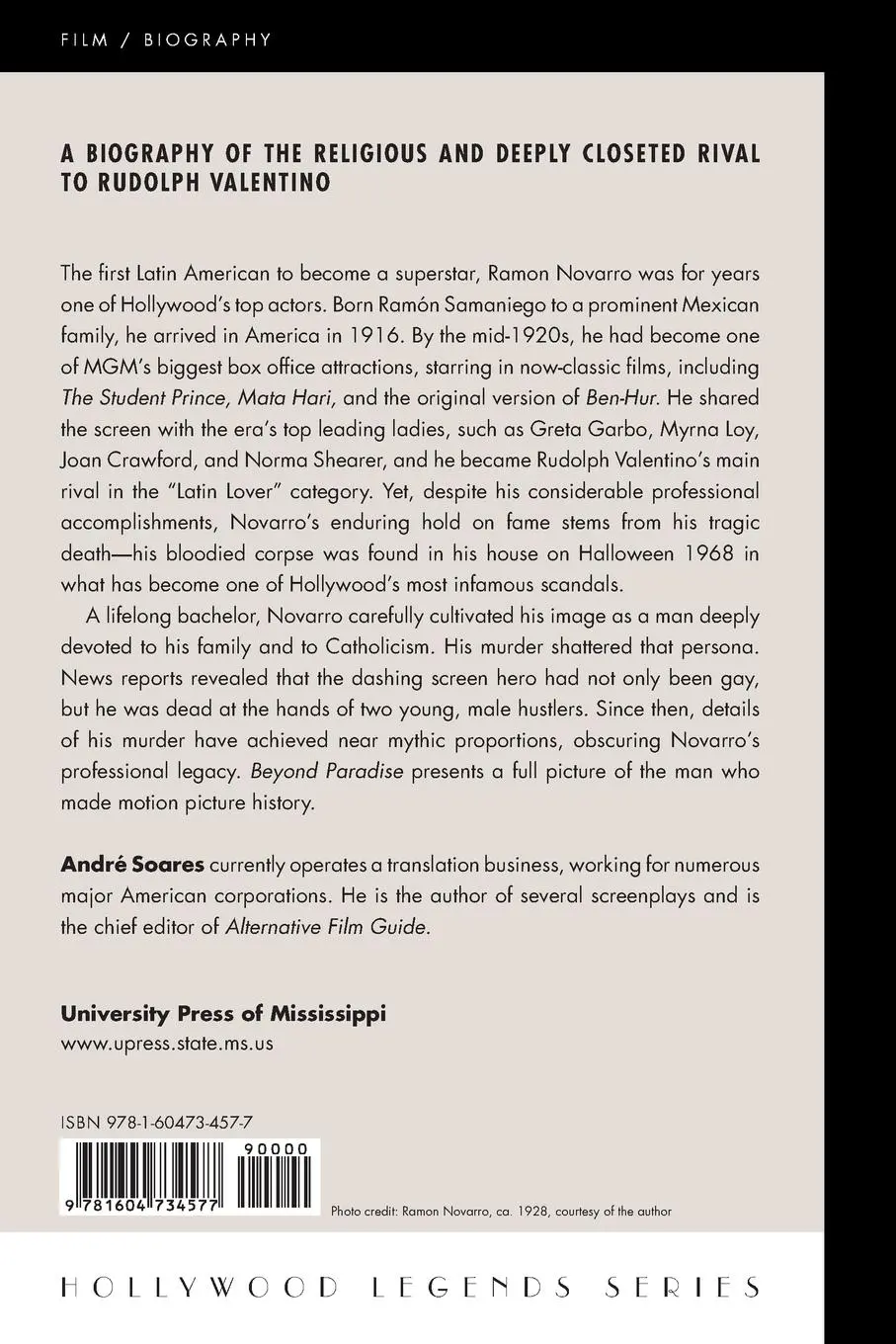 Rückseite: 9781604734577 | Beyond Paradise | The Life of Ramon Novarro | André Soares | Buch