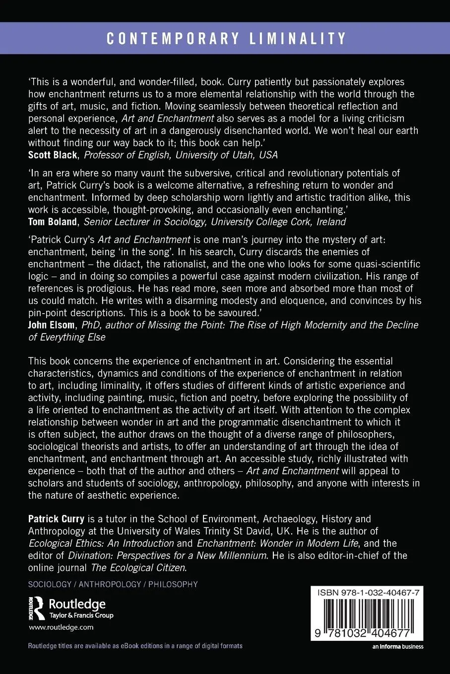 Rückseite: 9781032404677 | Art and Enchantment | How Wonder Works | Patrick Curry | Taschenbuch