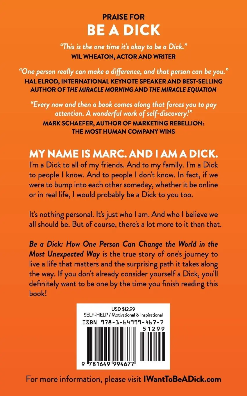 Rückseite: 9781649994677 | Be a Dick | Marc Ensign | Taschenbuch | Englisch | 2020