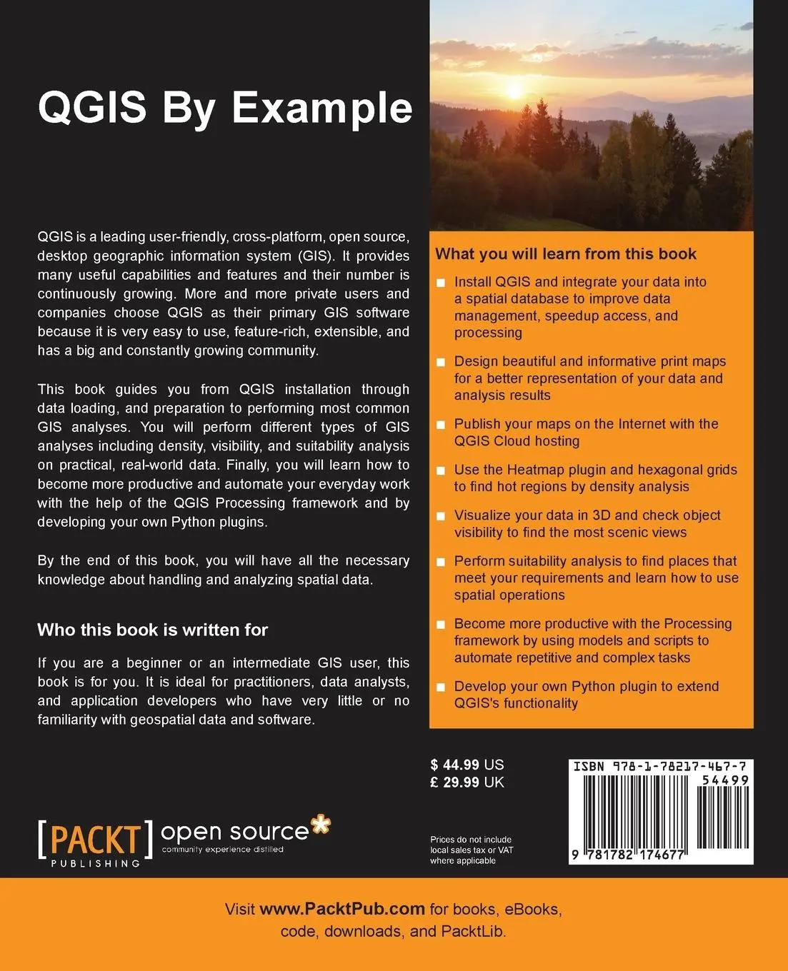 Rückseite: 9781782174677 | QGIS By Example | Alexander Bruy (u. a.) | Taschenbuch | Englisch