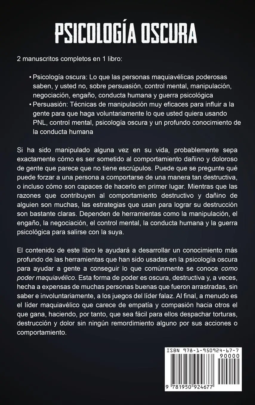 Rückseite: 9781950924677 | Psicología oscura | Steven Turner | Buch | Spanisch | 2019