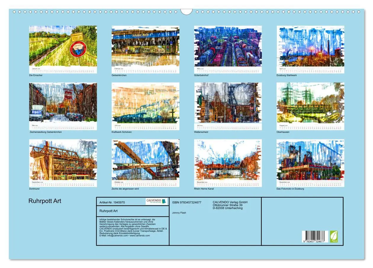 Bild: 9783457324677 | Ruhrpott Art (Wandkalender 2026 DIN A2 quer), CALVENDO Monatskalender