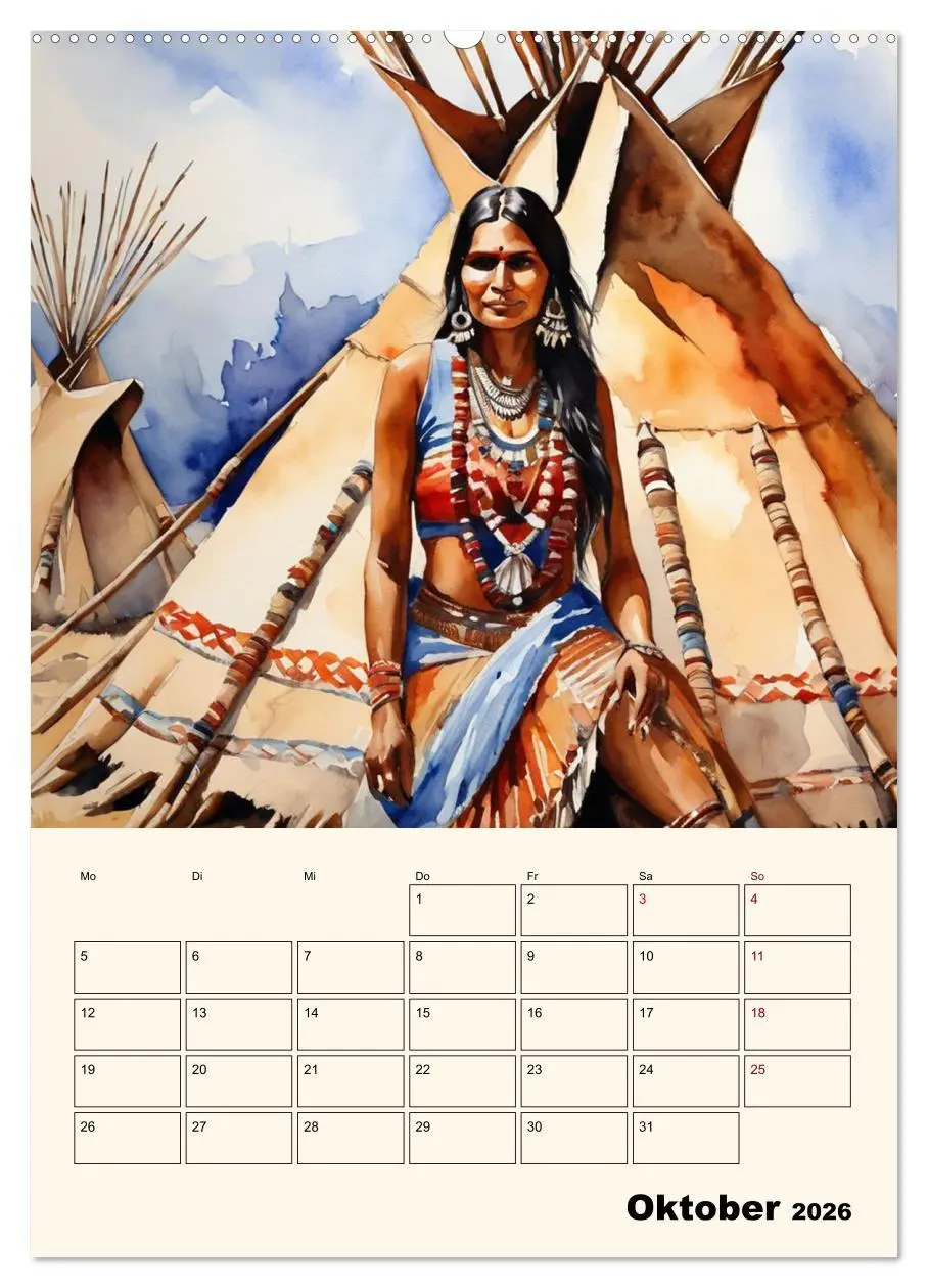 Bild: 9783516274677 | Indianische Kultur (Wandkalender 2026 DIN A2 hoch), CALVENDO...