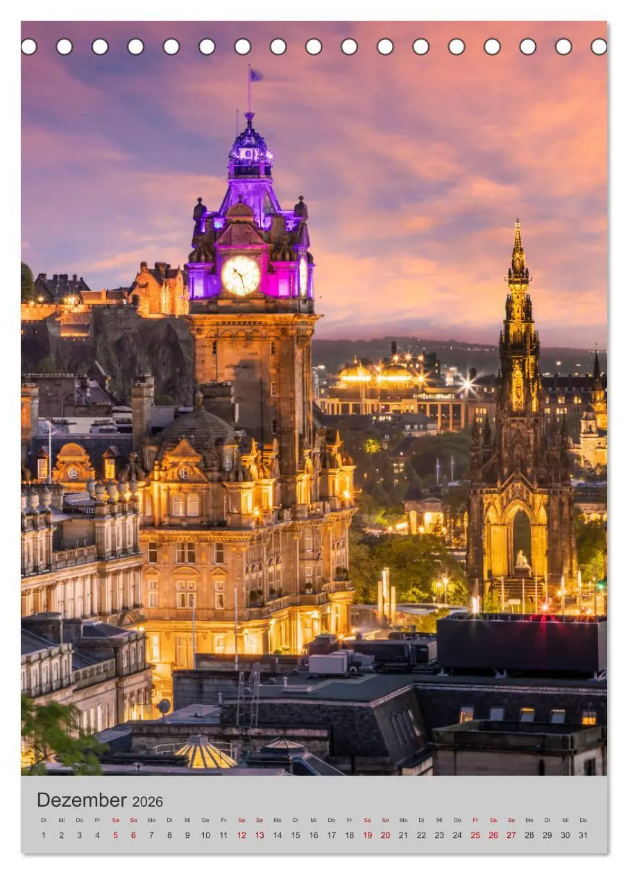Bild: 9783516344677 | EDINBURGH Historisches Stadtherz (Tischkalender 2026 DIN A5 hoch),...