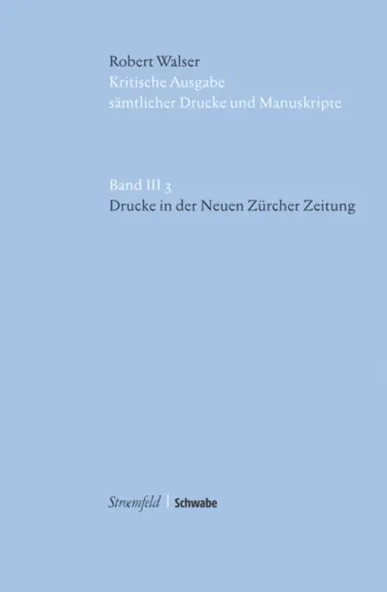 Cover: 9783796524677 | Drucke in der Neuen Zürcher Zeitung | Robert Walser | Buch | Gebunden