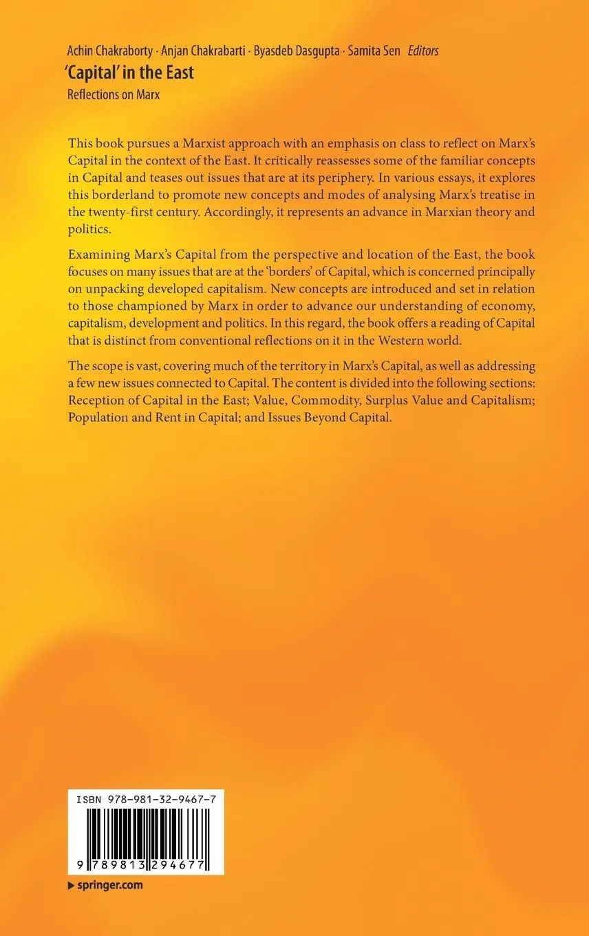 Rückseite: 9789813294677 | 'Capital' in the East | Reflections on Marx | Chakraborty (u. a.) | xv