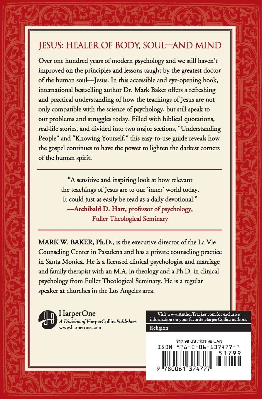 Rückseite: 9780061374777 | Jesus, the Greatest Therapist Who Ever Lived | Mark W Baker | Buch