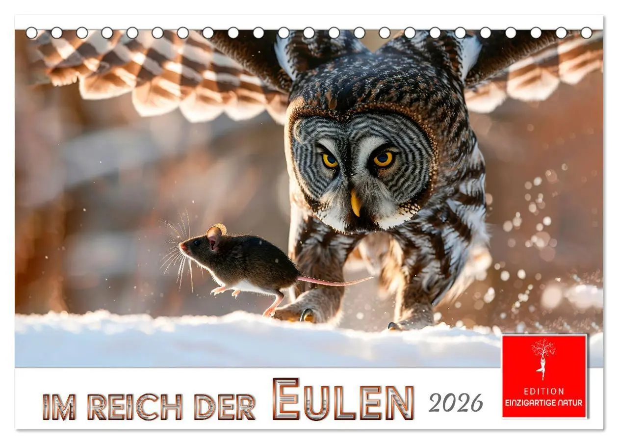 Cover: 9783457314777 | Im Reich der Eulen (Tischkalender 2026 DIN A5 quer), CALVENDO...