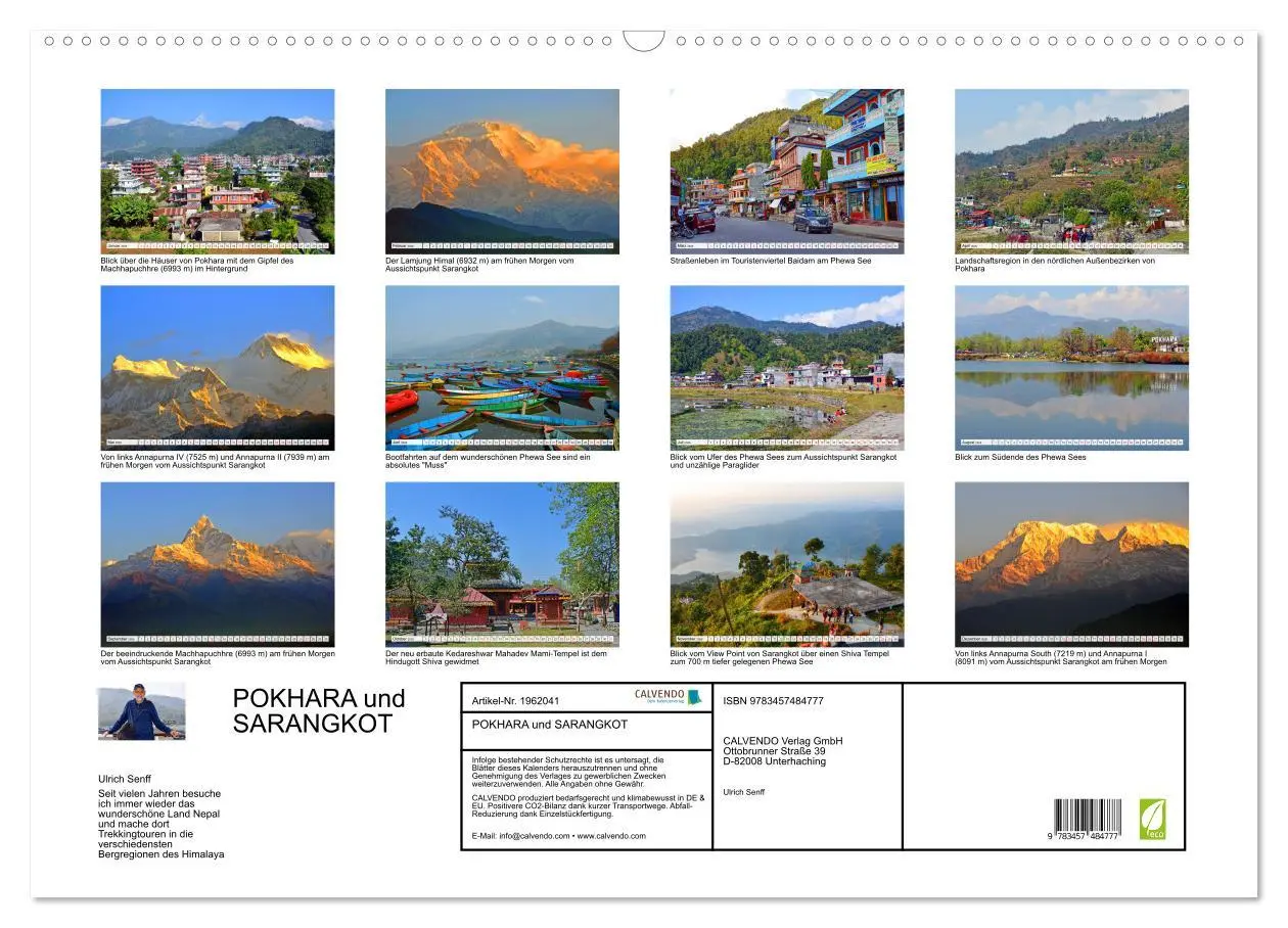 Bild: 9783457484777 | POKHARA und SARANGKOT (Wandkalender 2026 DIN A2 quer), CALVENDO...