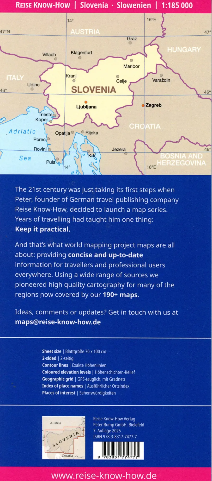Bild: 9783831774777 | Reise Know-How Landkarte Slowenien / Slovenia (1:185.000) | Verlag