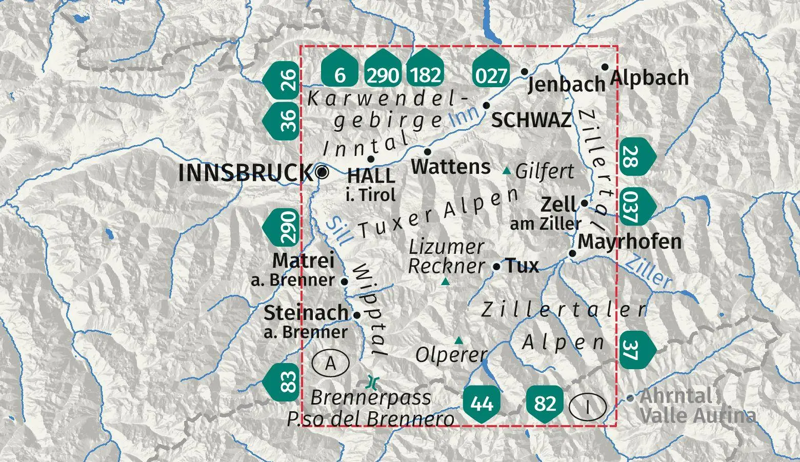 Bild: 9783991544777 | KOMPASS Wanderkarte 34 Tuxer Alpen, Inntal, Wipptal, Zillertal...