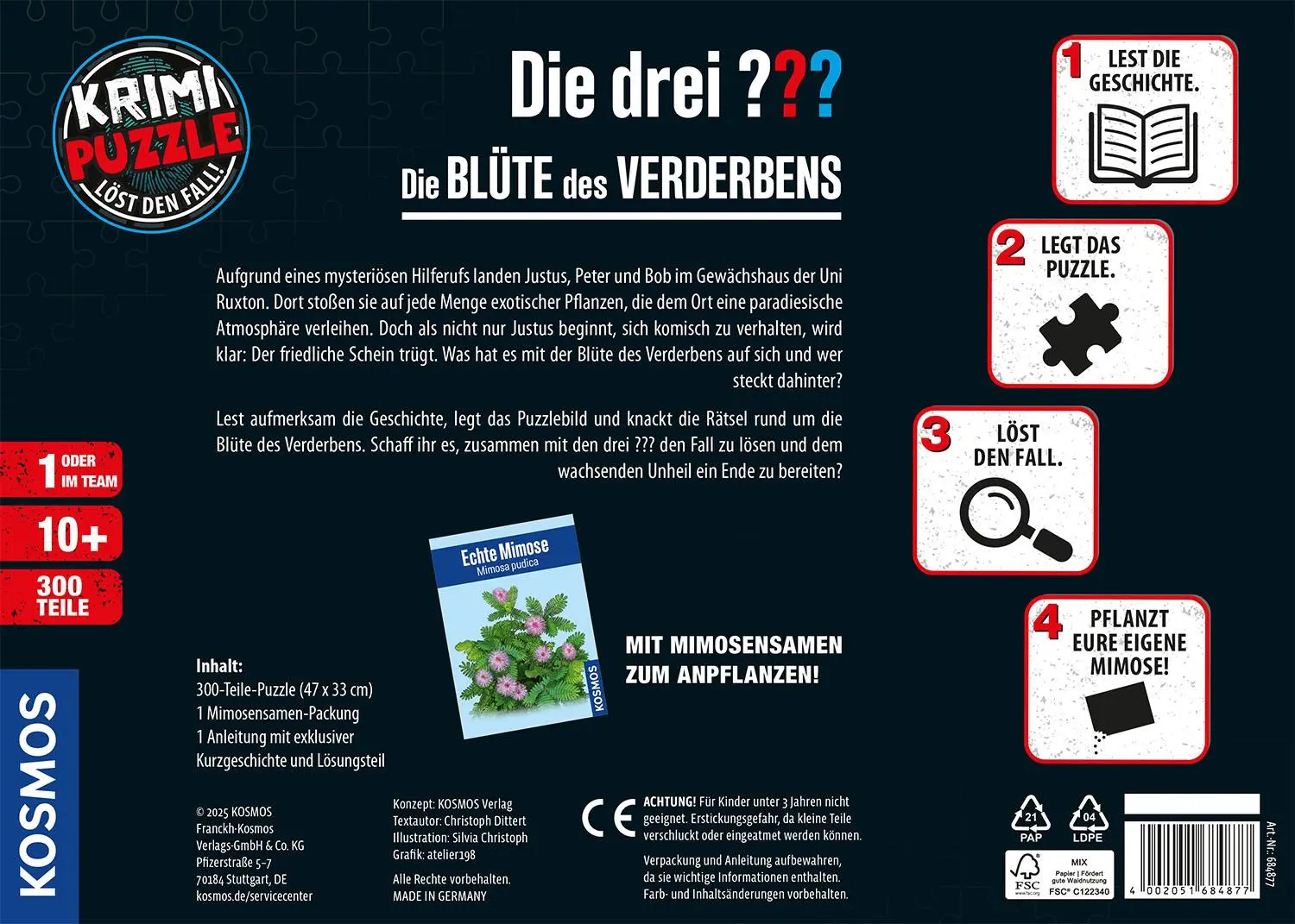 Rückseite: 4002051684877 | Krimi-Puzzle: Die drei ??? - Die Blüte des Verderbens | Spiel | 684877