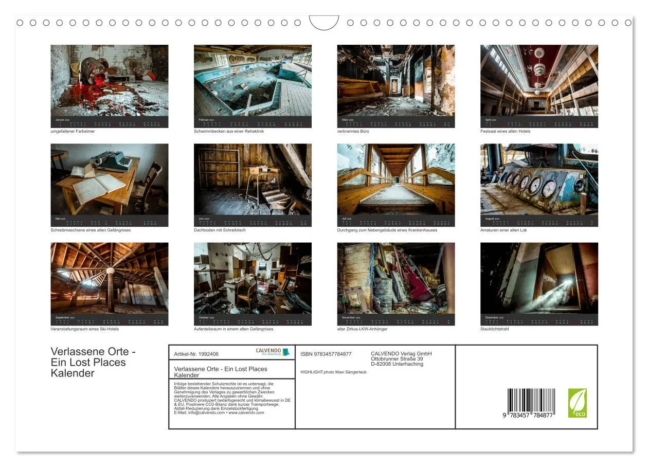 Bild: 9783457784877 | Verlassene Orte - Ein Lost Places Kalender (Wandkalender 2026 DIN...