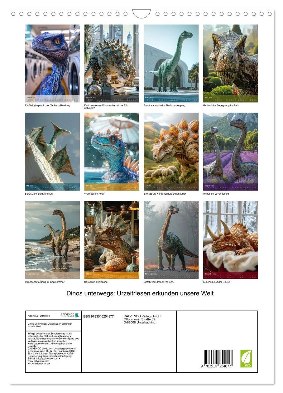 Bild: 9783516254877 | Dinos unterwegs: Urzeitriesen erkunden unsere Welt (Wandkalender...