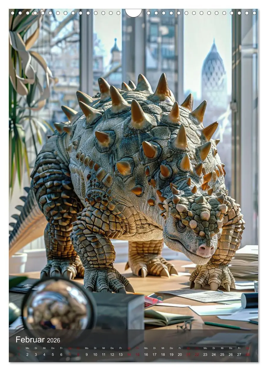 Bild: 9783516254877 | Dinos unterwegs: Urzeitriesen erkunden unsere Welt (Wandkalender...