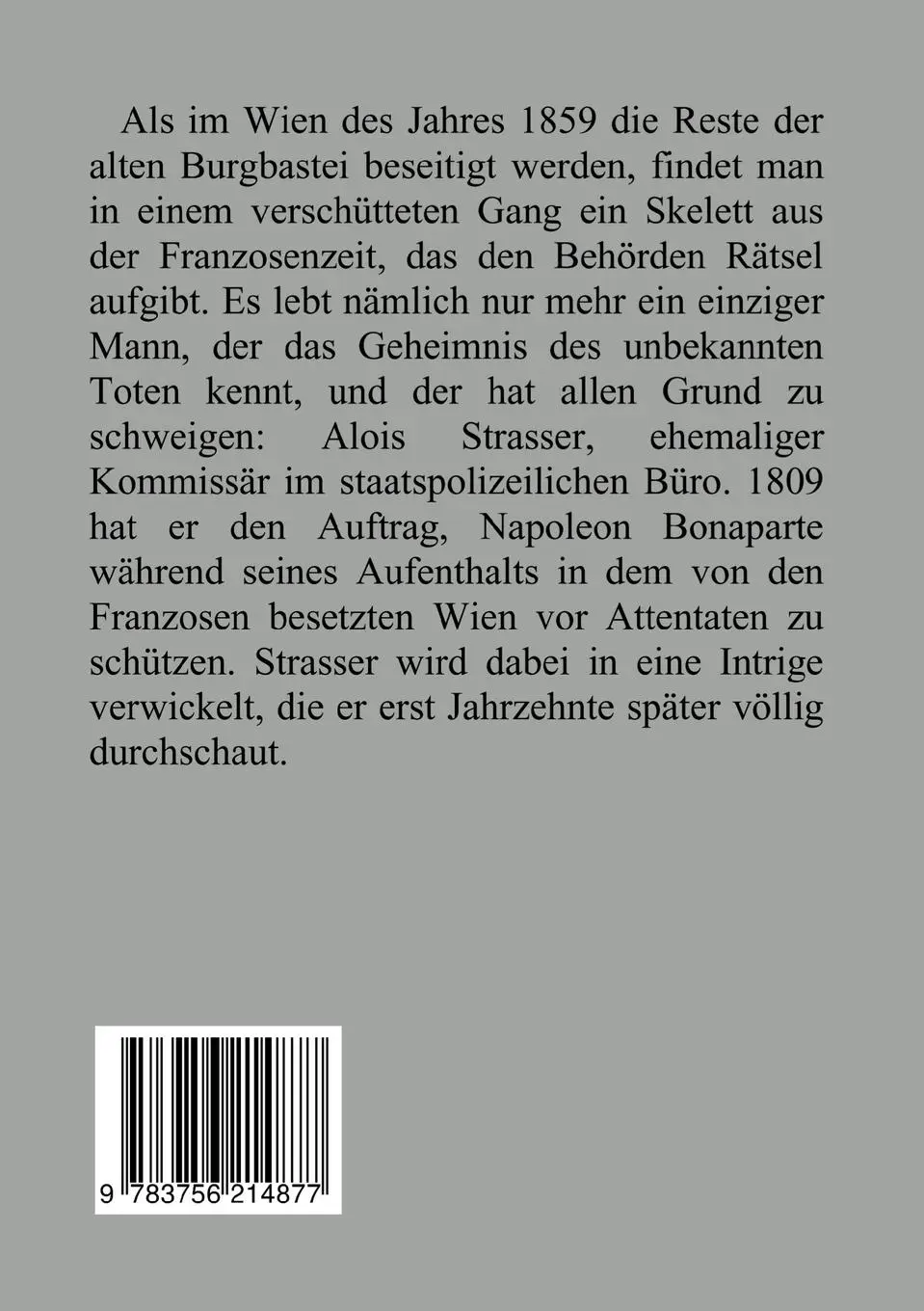 Rückseite: 9783756214877 | Tyrannenmord | Ein Kriminalroman aus dem Alten Wien | Harald Lacom
