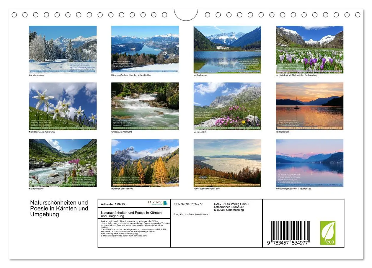 Bild: 9783457534977 | Naturschönheiten und Poesie in Kärnten und Umgebung (Wandkalender...