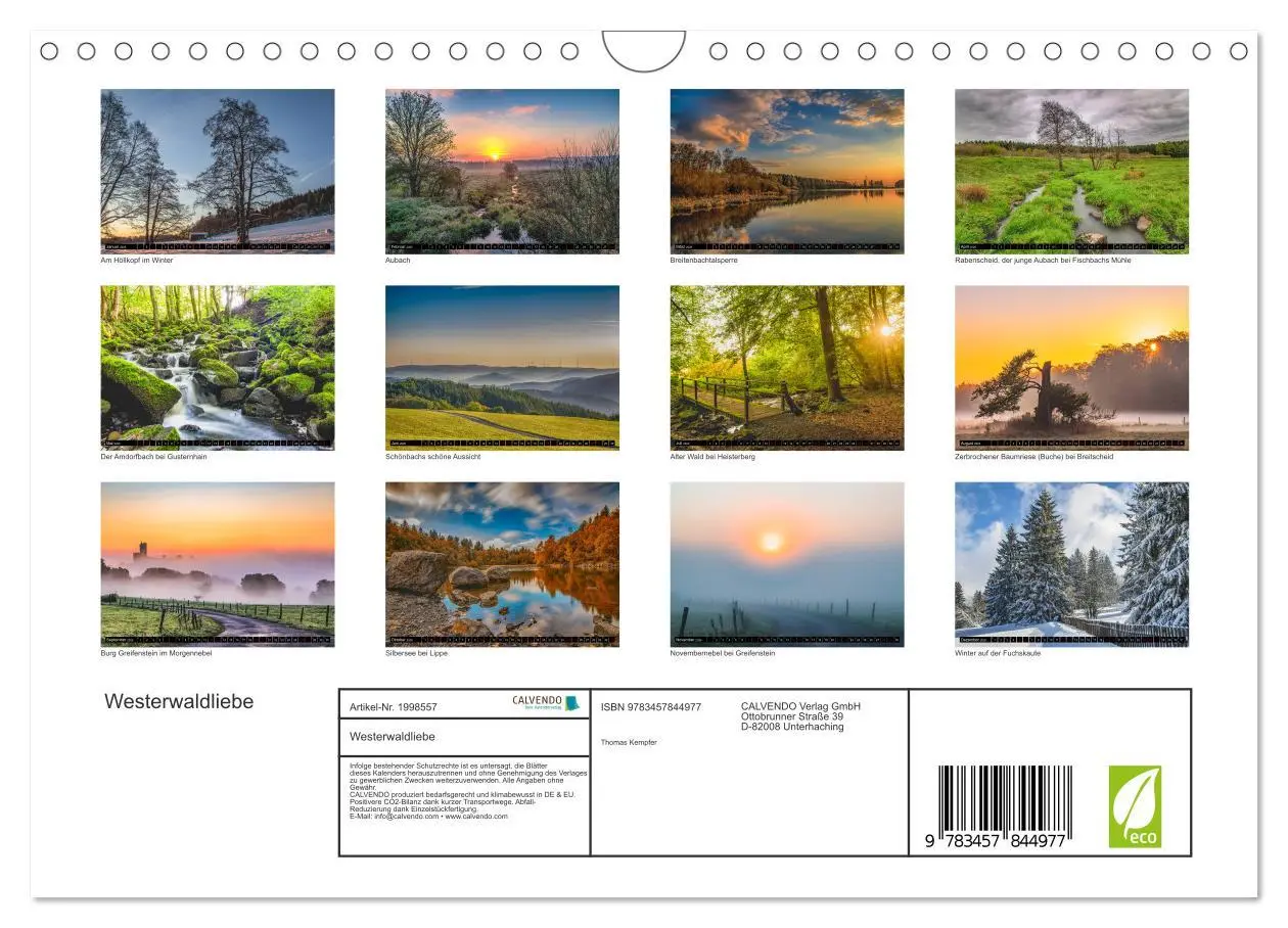 Bild: 9783457844977 | Westerwaldliebe (Wandkalender 2026 DIN A4 quer), CALVENDO...