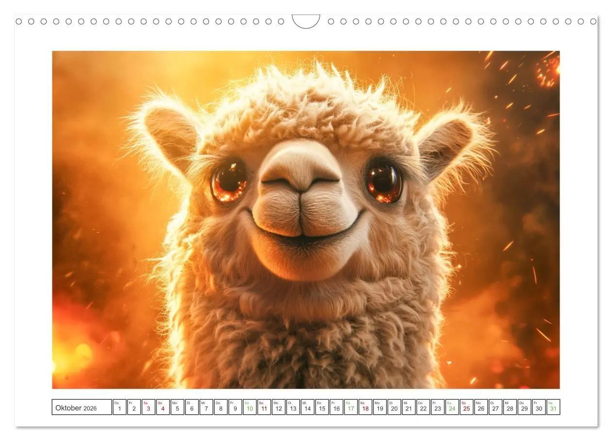 Bild: 9783457285077 | Die Welt der Alpakas (Wandkalender 2026 DIN A3 quer), CALVENDO...