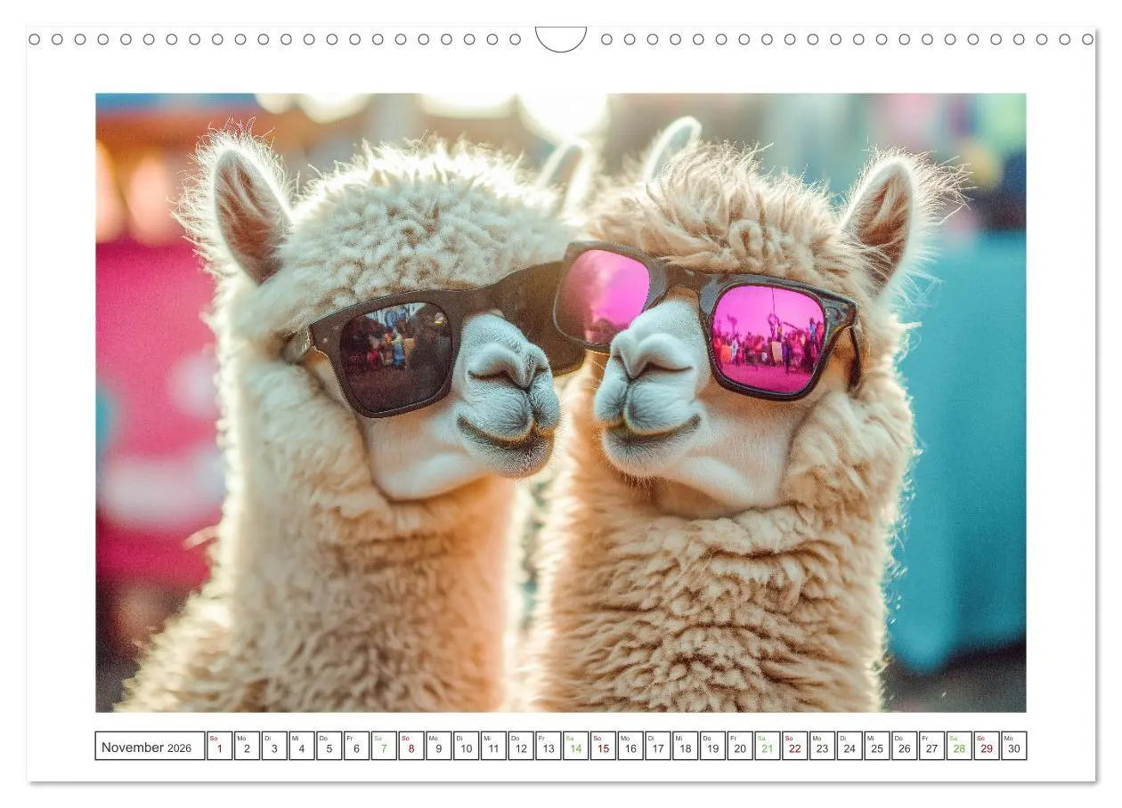 Bild: 9783457285077 | Die Welt der Alpakas (Wandkalender 2026 DIN A3 quer), CALVENDO...