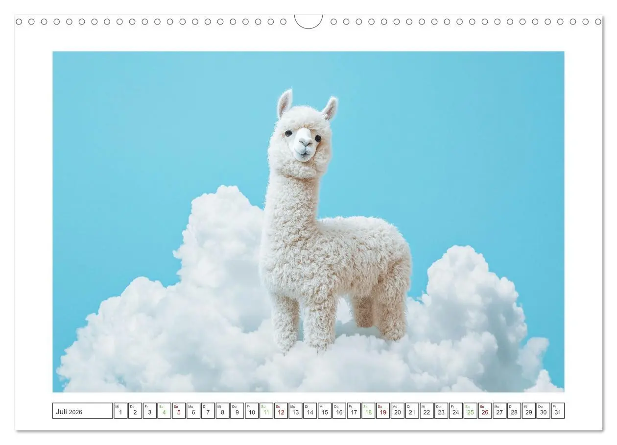 Bild: 9783457285077 | Die Welt der Alpakas (Wandkalender 2026 DIN A3 quer), CALVENDO...