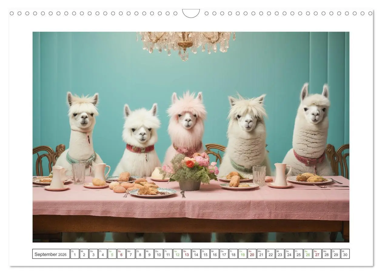 Bild: 9783457285077 | Die Welt der Alpakas (Wandkalender 2026 DIN A3 quer), CALVENDO...