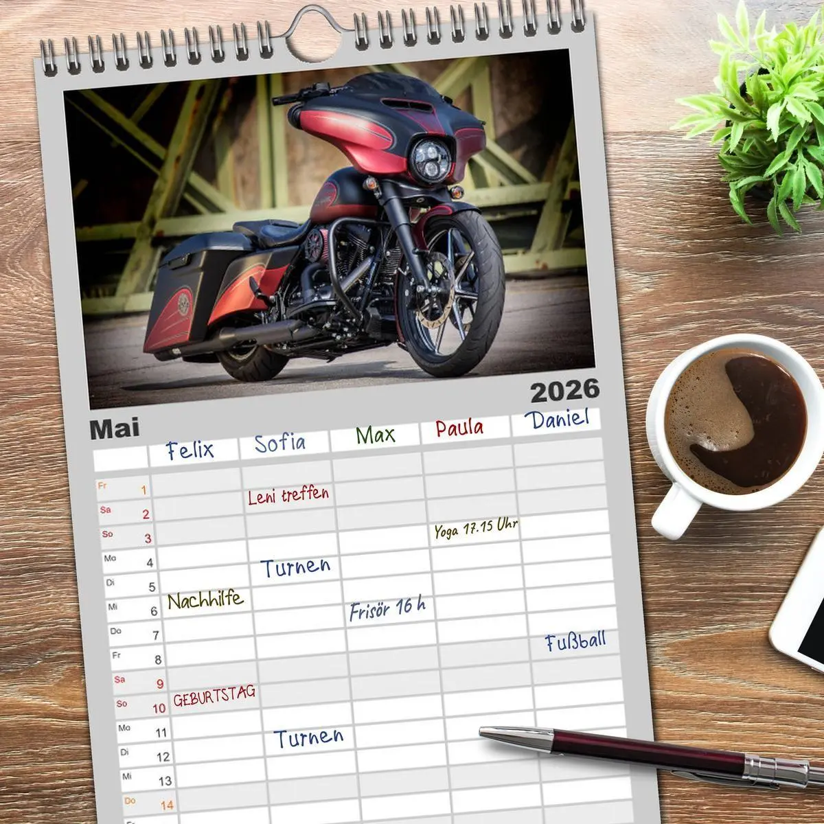 Bild: 9783516515077 | Familienplaner 2026 - Best of Custom- and Showbikes mit 5 Spalten...