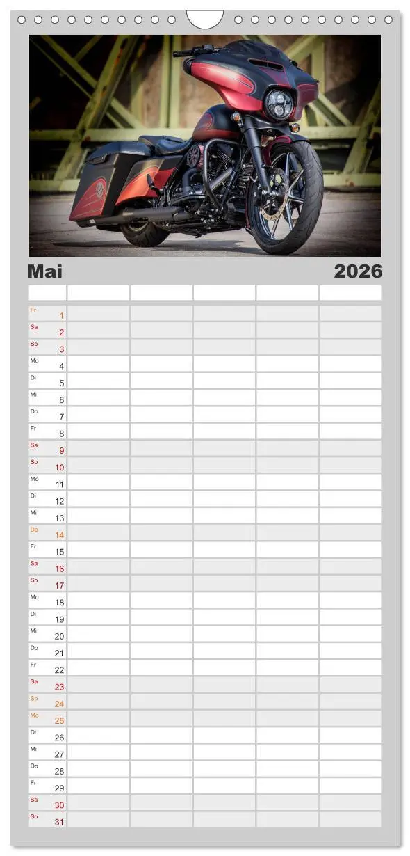 Bild: 9783516515077 | Familienplaner 2026 - Best of Custom- and Showbikes mit 5 Spalten...