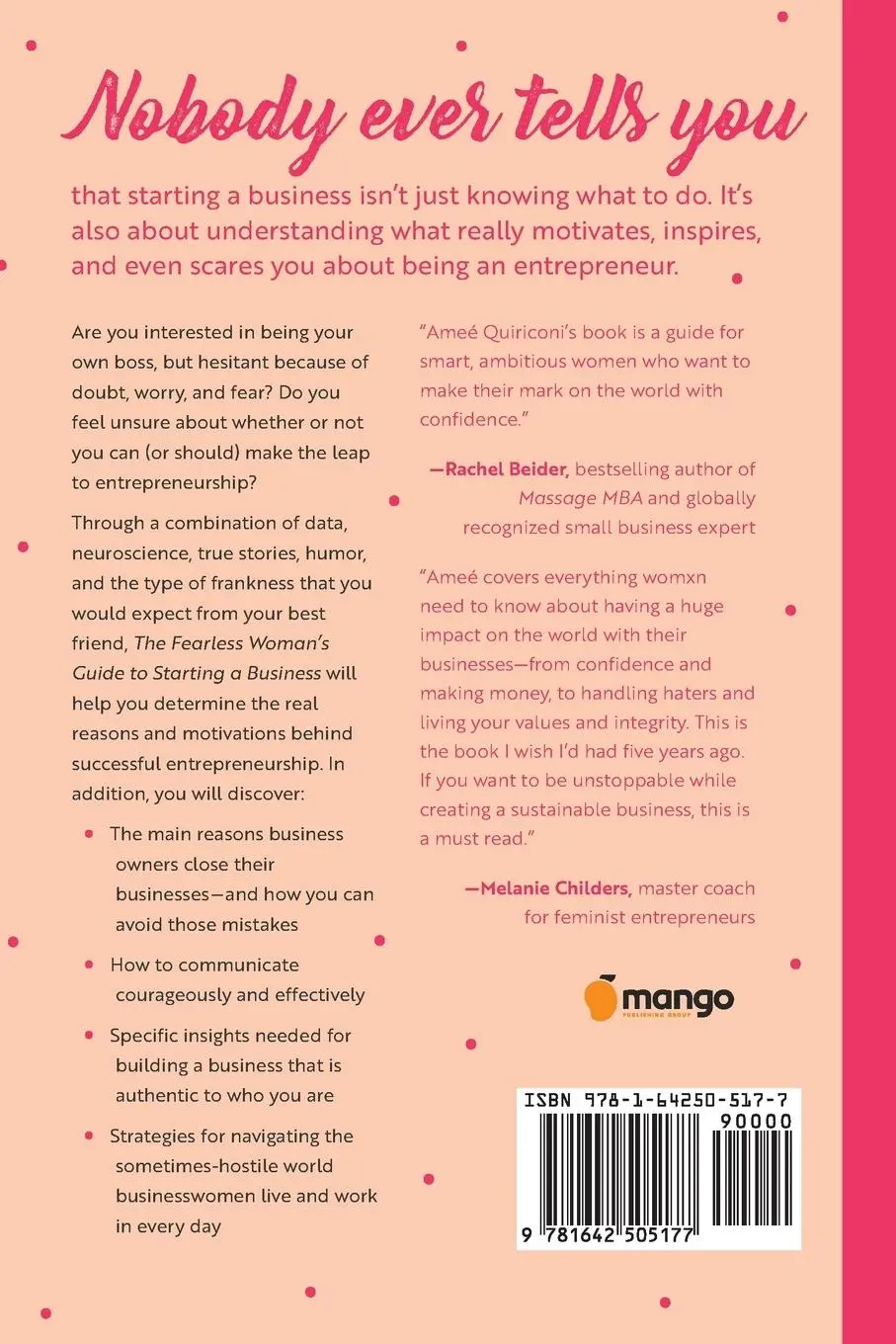 Rückseite: 9781642505177 | The Fearless Woman's Guide to Starting a Business | Ameé Quiriconi