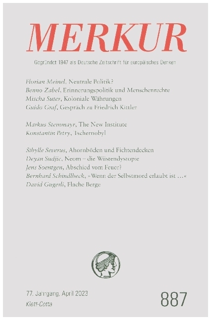 Cover: 9783608975277 | MERKUR 4/2023 | Nr. 887, Heft 4, April 2023 | Christian Demand (u. a.)