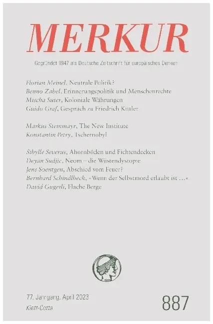 Cover: 9783608975277 | MERKUR 4/2023 | Nr. 887, Heft 4, April 2023 | Christian Demand (u. a.)