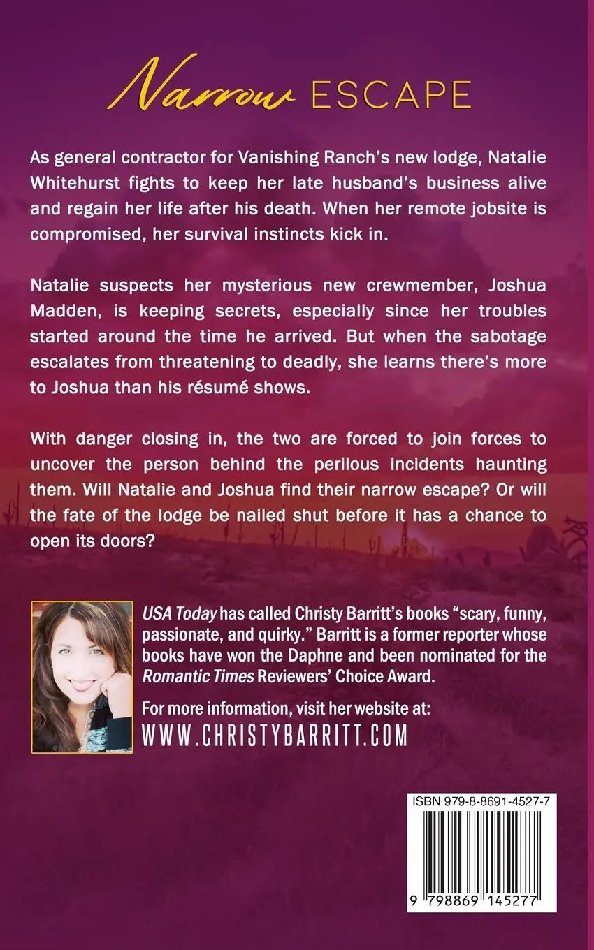 Rückseite: 9798869145277 | Narrow Escape | Christy Barritt | Taschenbuch | Vanishing Ranch | 2024