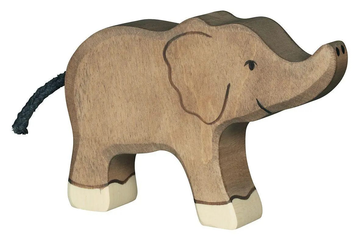 Cover: 4013594805377 | Elefant, klein, Rüssel hoch | ca. 12 x 2,3 x 8,4 cm, Holz, per Stück