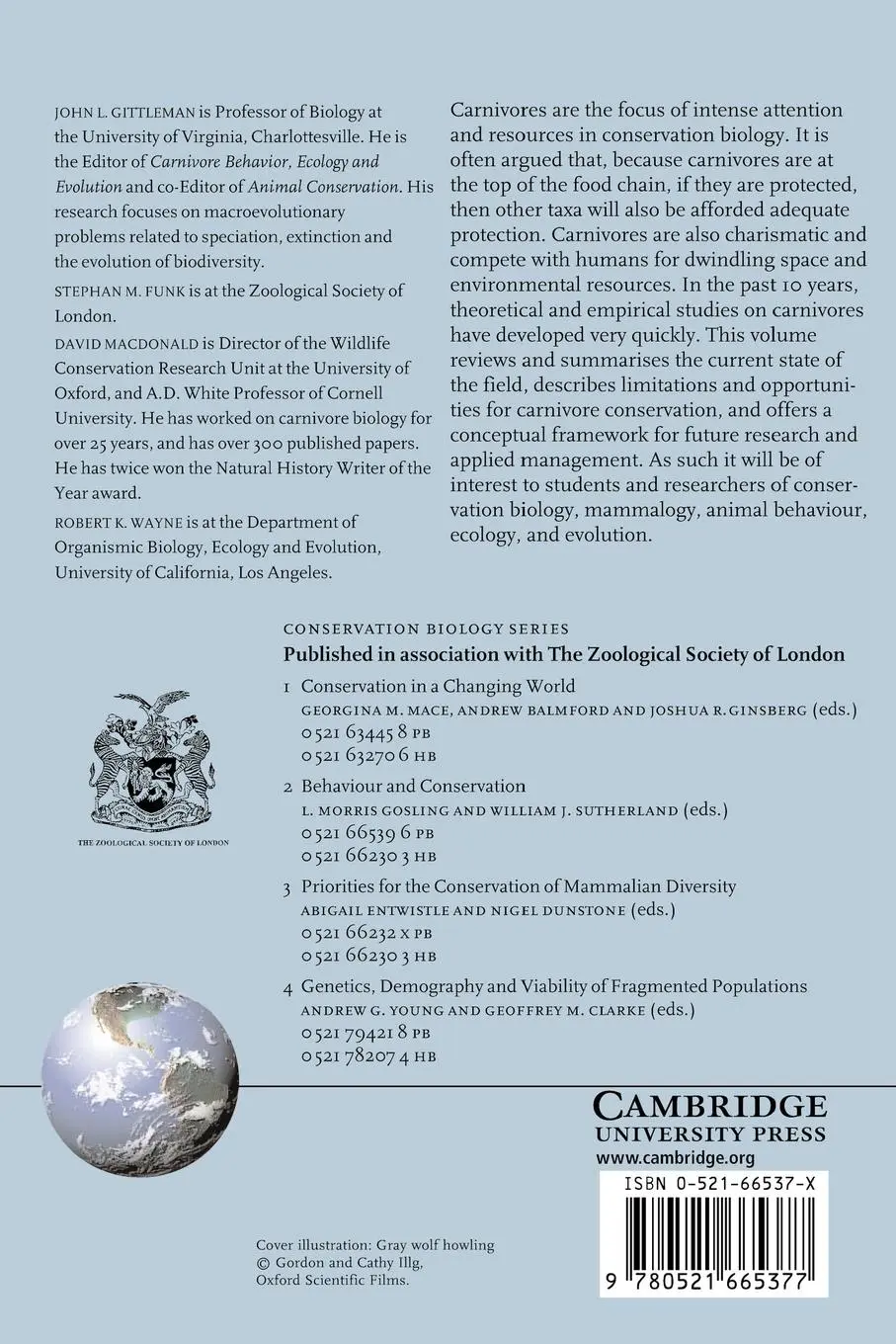 Rückseite: 9780521665377 | Carnivore Conservation | John L. Gittleman (u. a.) | Taschenbuch