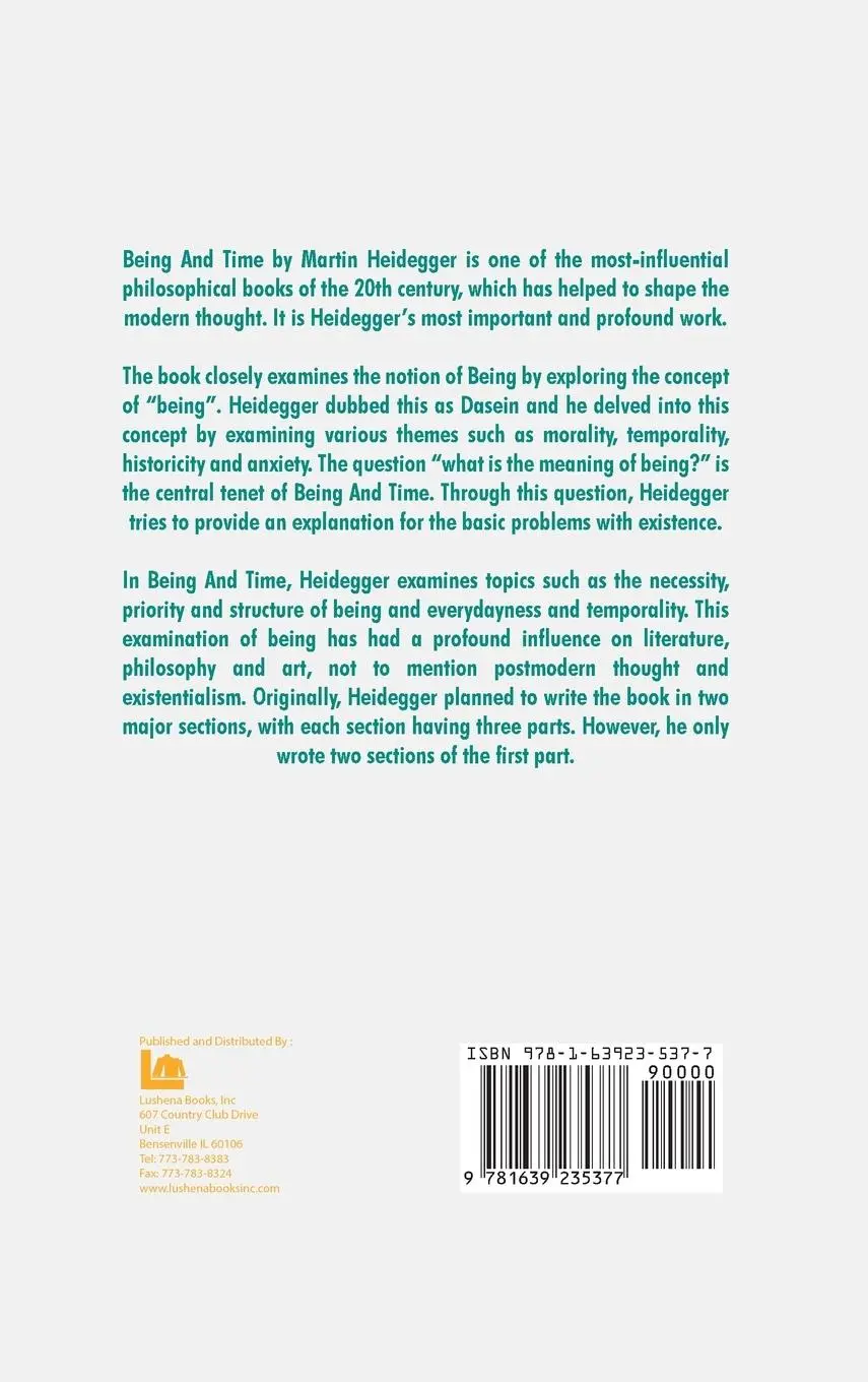 Rückseite: 9781639235377 | Being and Time Hardcover | Martin Heidegger | Buch | Englisch | 2022