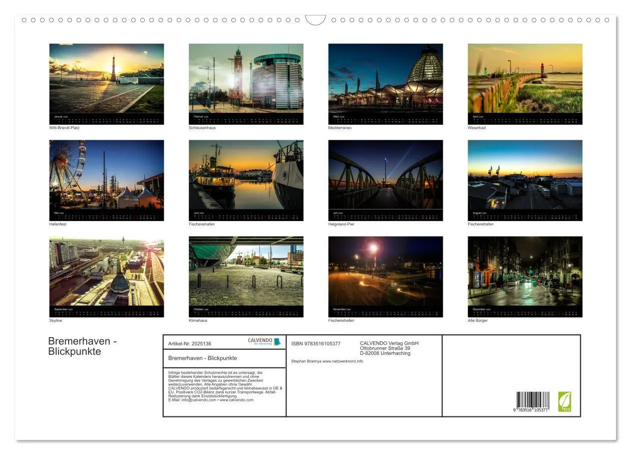Bild: 9783516105377 | Bremerhaven - Blickpunkte (Wandkalender 2026 DIN A2 quer), CALVENDO...