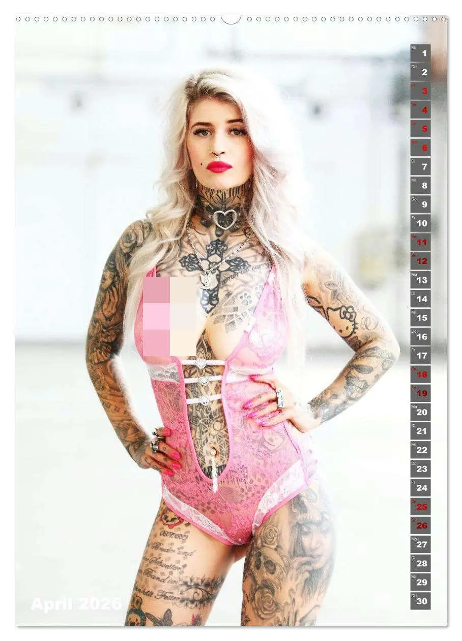 Bild: 9783516345377 | Beauty Tattoo Girls 2026 (Wandkalender 2026 DIN A2 hoch), CALVENDO...