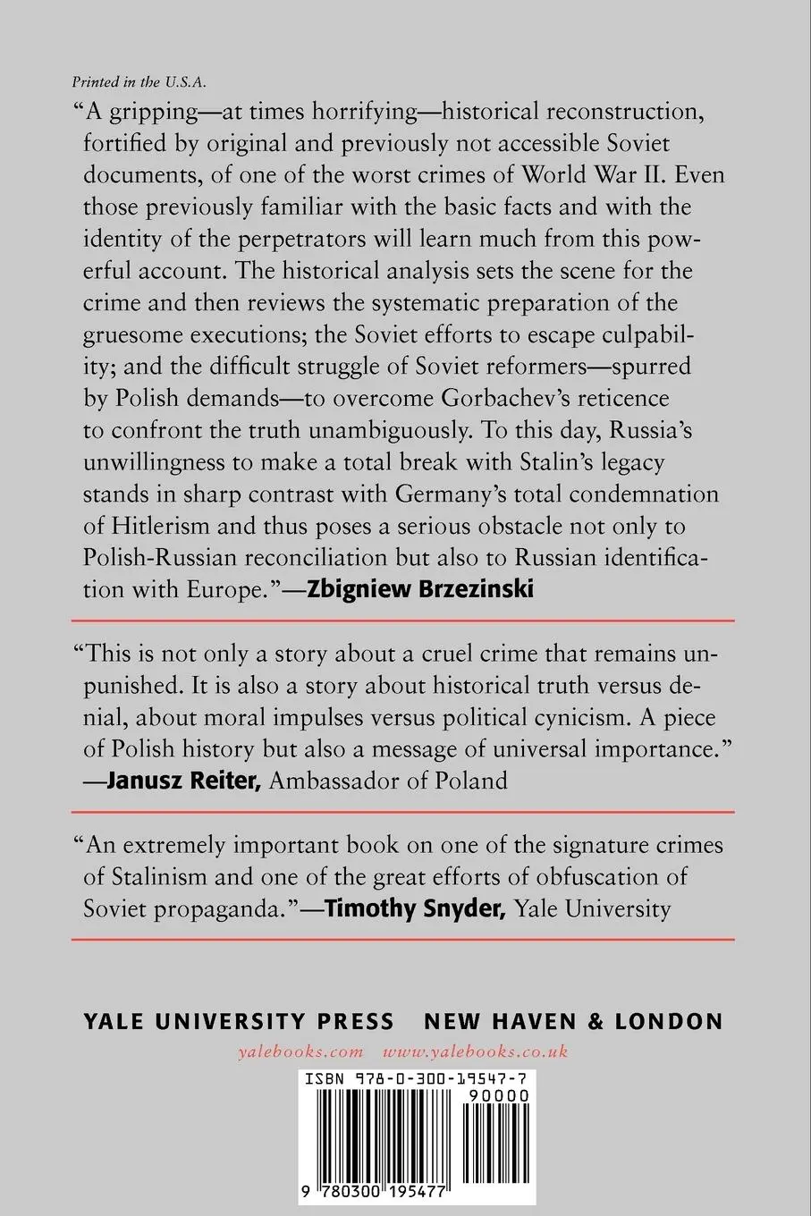 Rückseite: 9780300195477 | Katyn | A Crime Without Punishment | Wojciech Materski | Taschenbuch