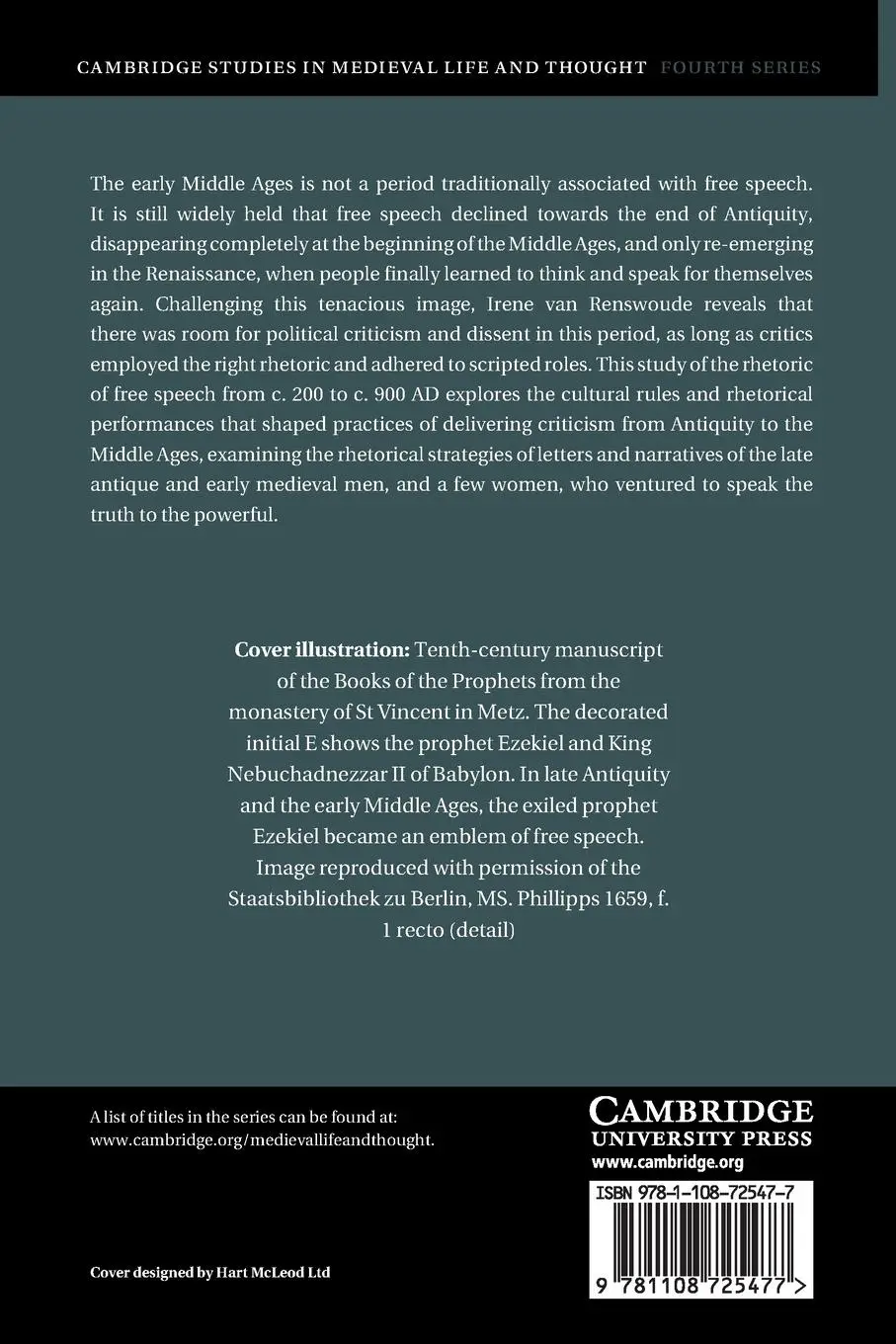 Rückseite: 9781108725477 | The Rhetoric of Free Speech in Late Antiquity and the Early Middle...