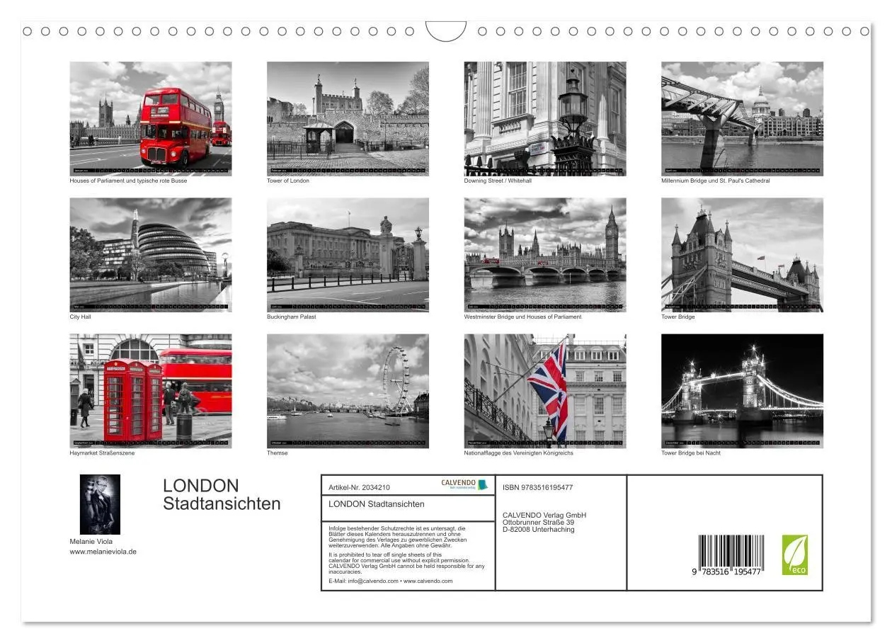Bild: 9783516195477 | LONDON Stadtansichten (Wandkalender 2026 DIN A3 quer), CALVENDO...