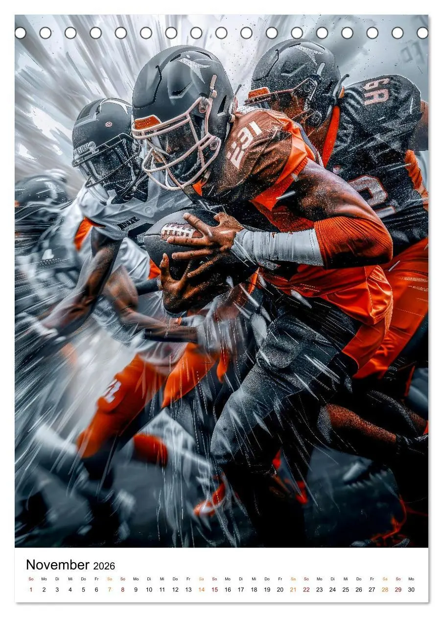Bild: 9783516265477 | American Football - coole Männer (Tischkalender 2026 DIN A5 hoch),...