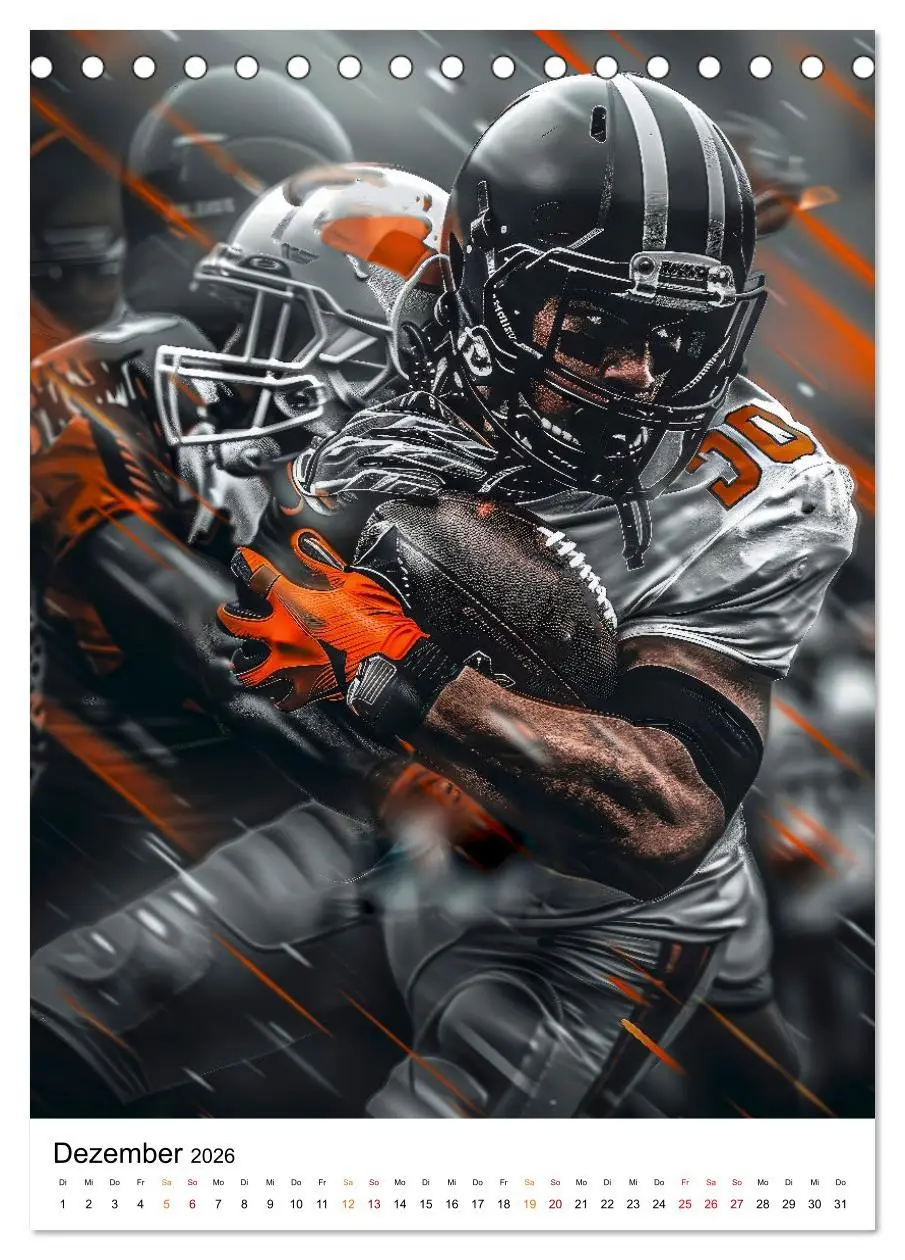 Bild: 9783516265477 | American Football - coole Männer (Tischkalender 2026 DIN A5 hoch),...
