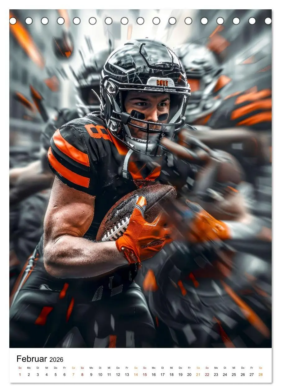 Bild: 9783516265477 | American Football - coole Männer (Tischkalender 2026 DIN A5 hoch),...