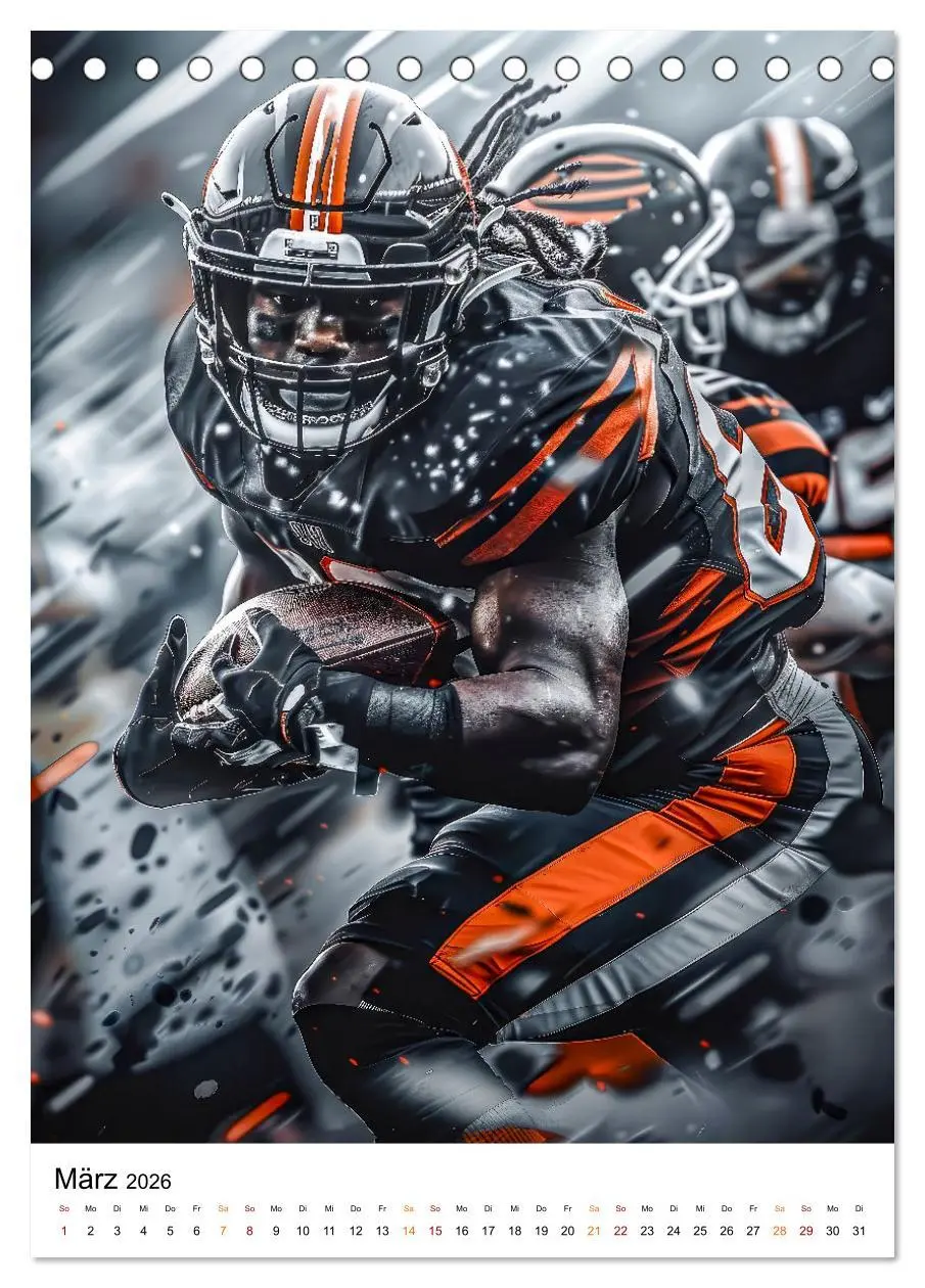 Bild: 9783516265477 | American Football - coole Männer (Tischkalender 2026 DIN A5 hoch),...