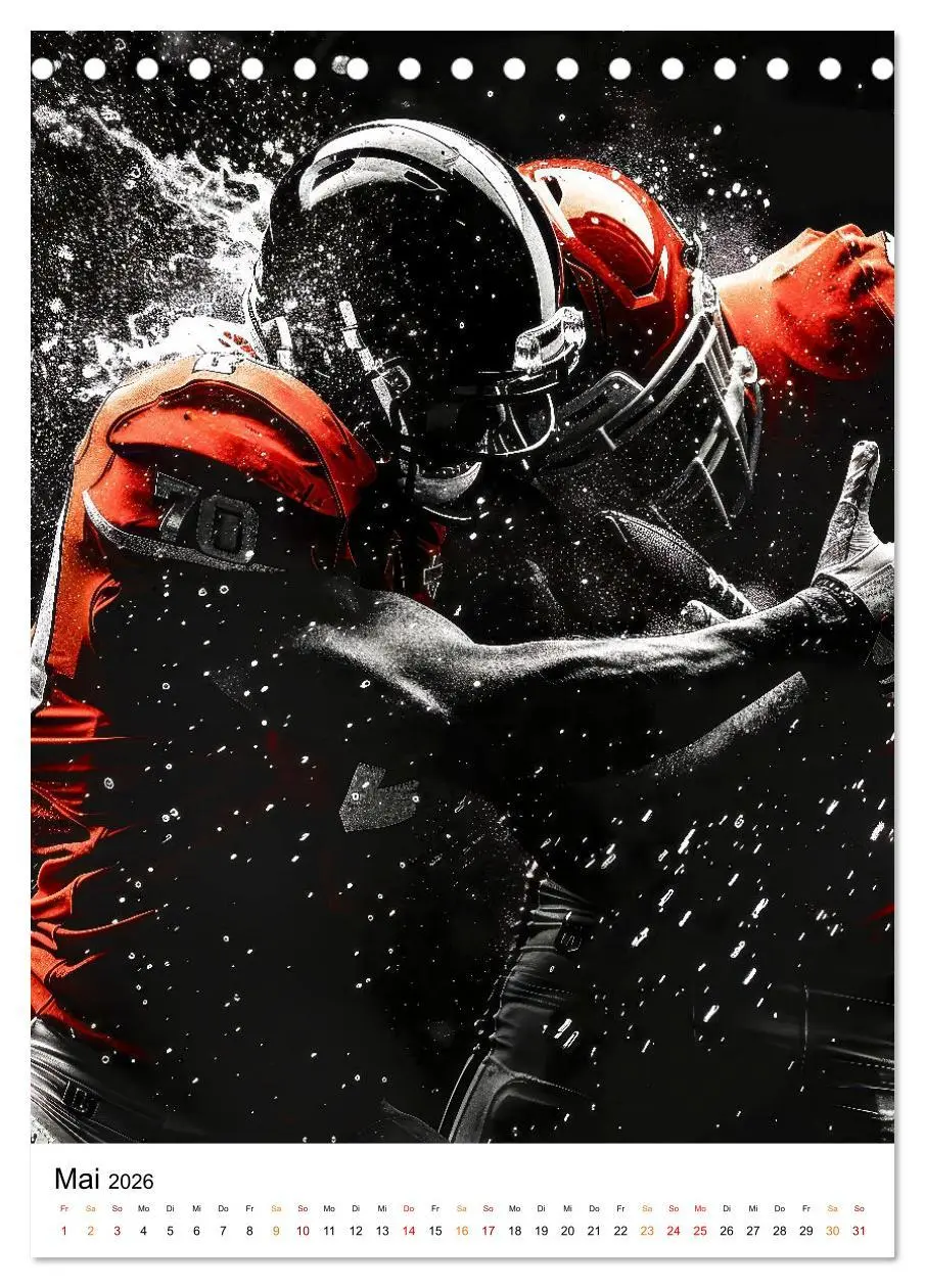 Bild: 9783516265477 | American Football - coole Männer (Tischkalender 2026 DIN A5 hoch),...