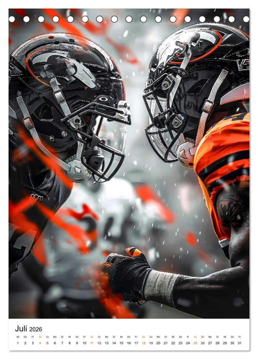 Bild: 9783516265477 | American Football - coole Männer (Tischkalender 2026 DIN A5 hoch),...